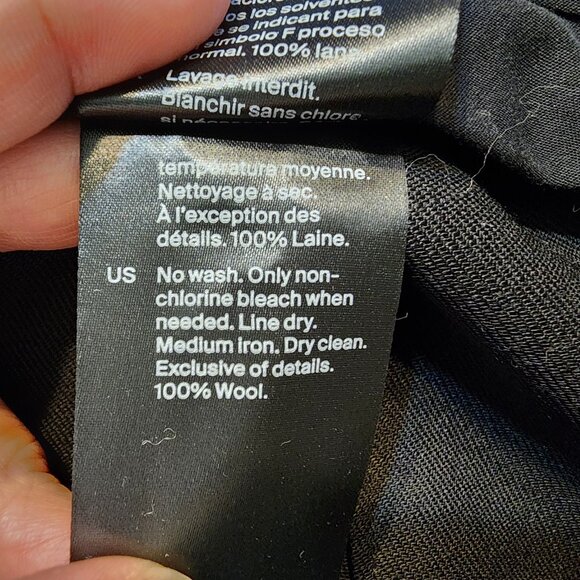 COS Pants Women's Size 12 Black Wide Leg Trouser 100% Wool Office Career Classic - Picture 12 of 16